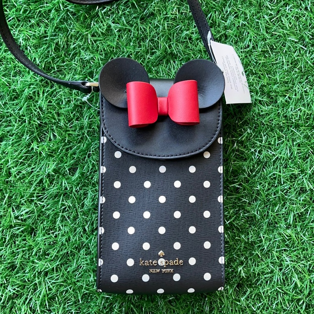 disney x kate spade new york minnie mouse north south flap phone crossbody